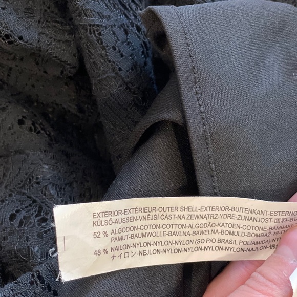 Zara Black Midi Cap Sleeve Lace Dress - Picture 8 of 8